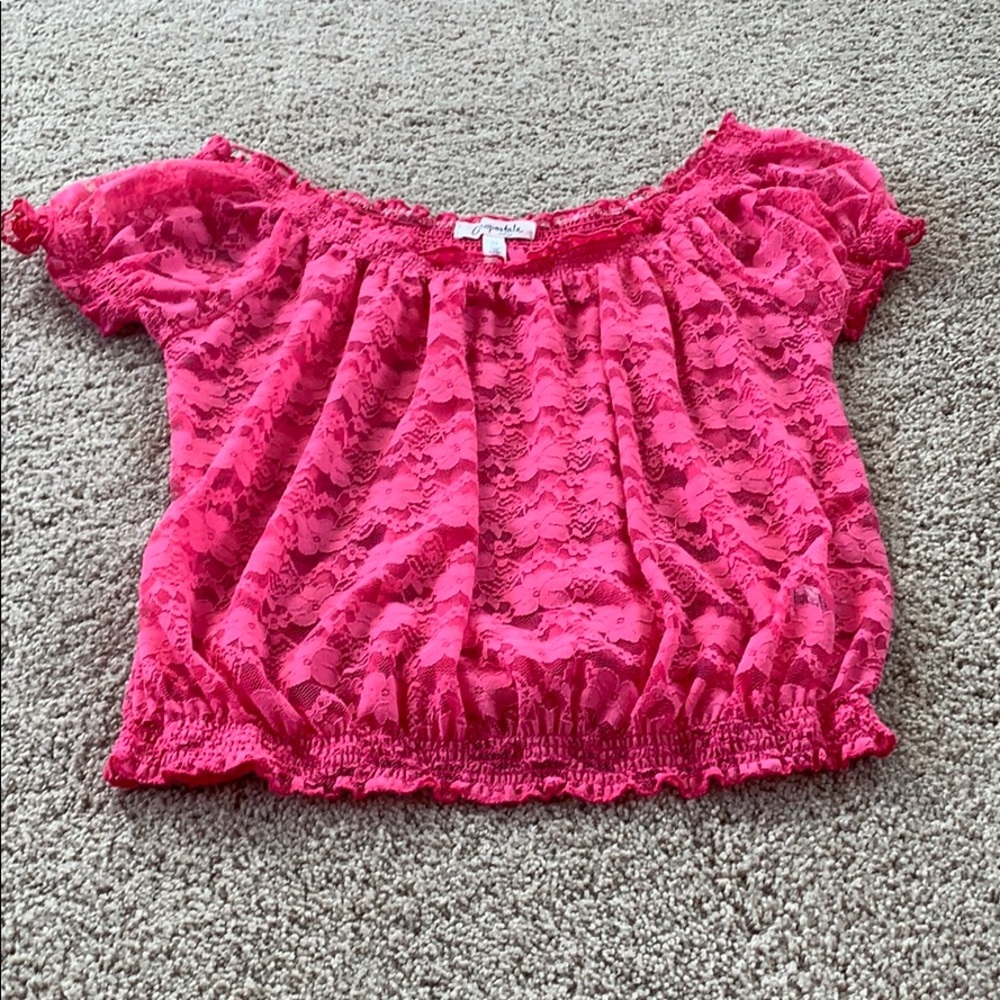 Pink lace top